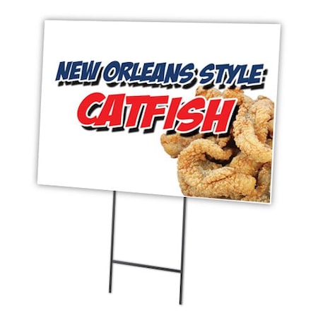 Signmission New Orleans Style Catfs Yard & Stake outdoor plastic coroplast window, 1216 New Orleans Style Catfs C-1216 New Orleans Style Catfs